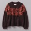 Trailing Floral Alpaca Blend Sweater | Plum/Orange -Falke Store WKNUS10 plum orange 0