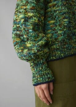 Space Dyed Hand Loomed Sweater | Green Multi -Falke Store WKNUS12 5