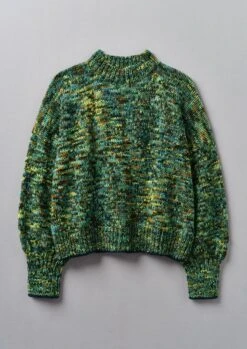Space Dyed Hand Loomed Sweater | Green Multi