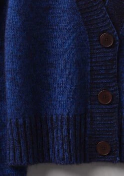 V-Neck Alpaca Blend Cardigan | Blue Melange -Falke Store WKNUS17 4