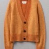 V-Neck Alpaca Blend Cardigan | Butternut Melange -Falke Store WKNUS17 butternutmelange 0