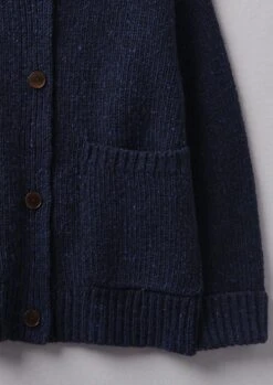 Donegal Wool Knitted Jacket | Navy -Falke Store WKNUS27 9