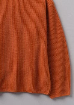 Fisherman Rib Cotton Wool Tunic | Pumpkin -Falke Store WKNUS31 15
