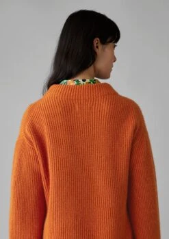 Fisherman Rib Cotton Wool Tunic | Pumpkin -Falke Store WKNUS31 4