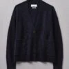 Wool Cashmere Boxy Cardigan | Darkest Navy 2 Wool Cashmere Boxy Cardigan | Darkest Navy -Falke Store WKNUS34 darkestnavy 0