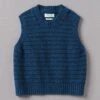 Stripe Donegal Merino Knitted Tank | Blue/Navy -Falke Store WKNUS35 bluenavy 0