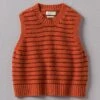Stripe Donegal Merino Knitted Tank | Harissa/Red -Falke Store WKNUS35 harrisared 0