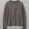 Stripe Wool Cashmere Neat Sweater | Anthracite/Biscuit -Falke Store WKNUS36 anthracitebiscuit 0