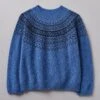Fair Isle Yoke Wool Sweater | Cornflower/Navy -Falke Store WKNUS38 cornflowernavy 0