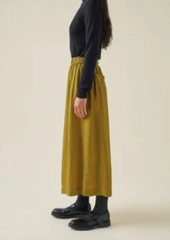 Crinkle Twill Culottes | Earth Gold -Falke Store WSKTW06 4copy