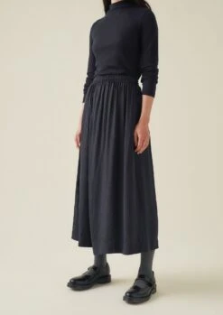 Crinkle Twill Culottes | Midnight -Falke Store WSKTW06 9copy