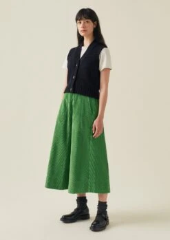 A Line Organic Cord Skirt | Spruce -Falke Store WSKTW09 2
