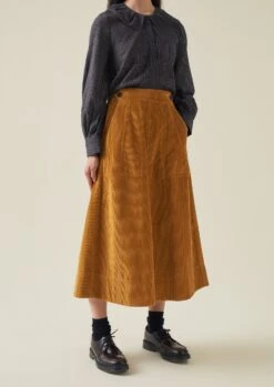 A Line Organic Cord Skirt | Toffee 9 A Line Organic Cord Skirt | Toffee -Falke Store WSKTW09 7