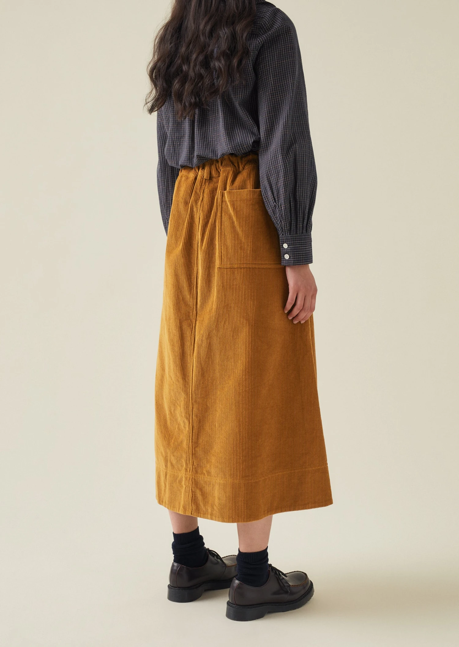 A Line Organic Cord Skirt | Toffee 6 A Line Organic Cord Skirt | Toffee - Image 4