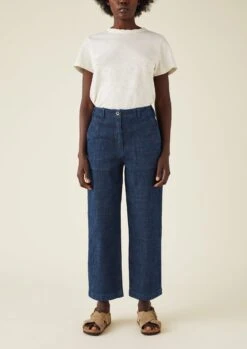Ashley Organic Cropped Jeans | Indigo -Falke Store WTRQW03 2