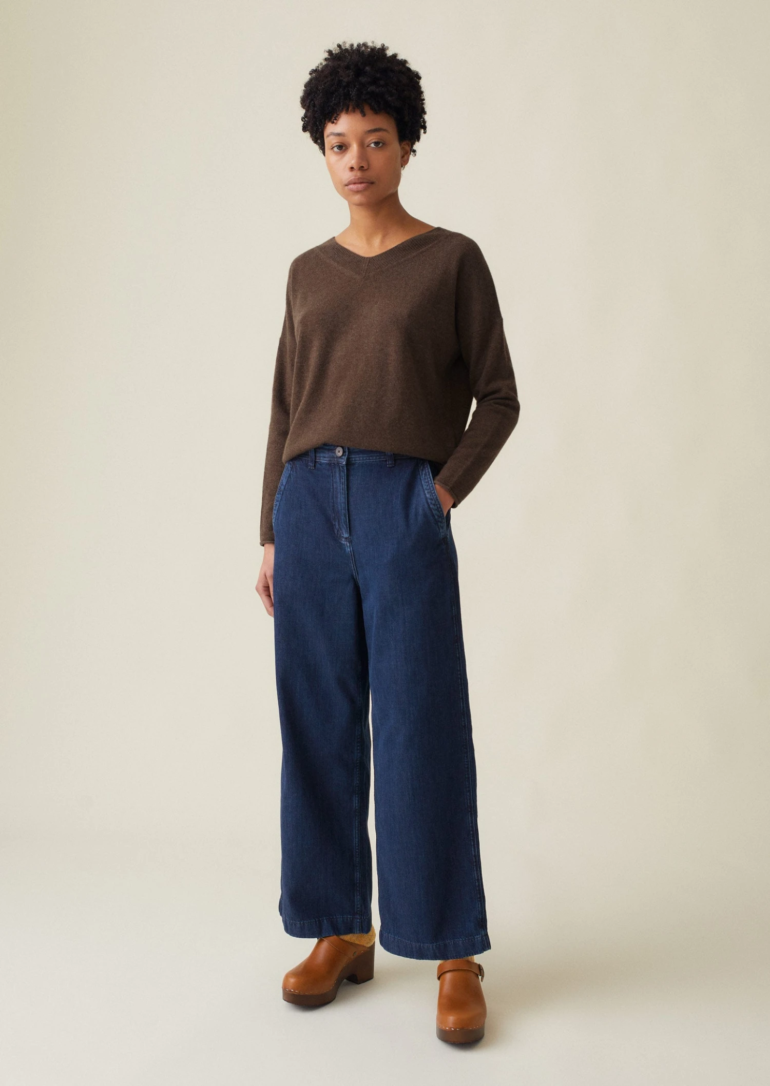 Flat Front Indigo Denim Trousers | Indigo 4 Flat Front Indigo Denim Trousers | Indigo - Image 2
