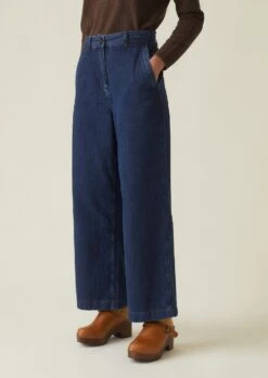 Flat Front Indigo Denim Trousers | Indigo 10 Flat Front Indigo Denim Trousers | Indigo -Falke Store WTRSS14 2