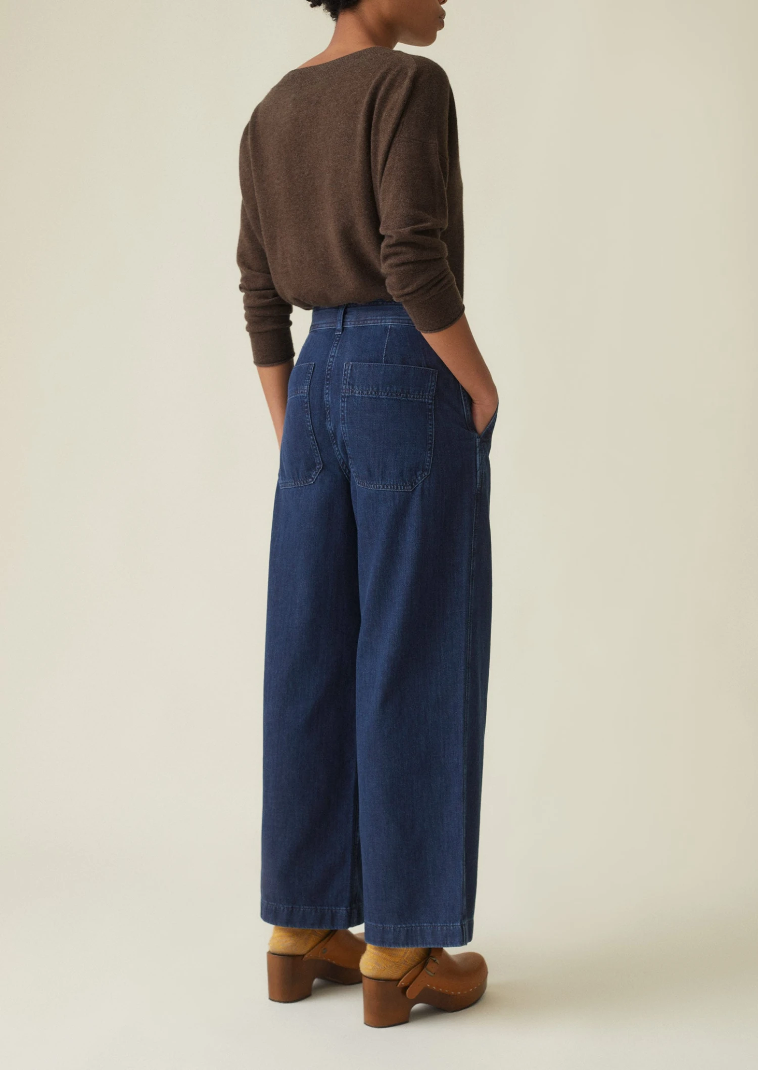 Flat Front Indigo Denim Trousers | Indigo 7 Flat Front Indigo Denim Trousers | Indigo - Image 5