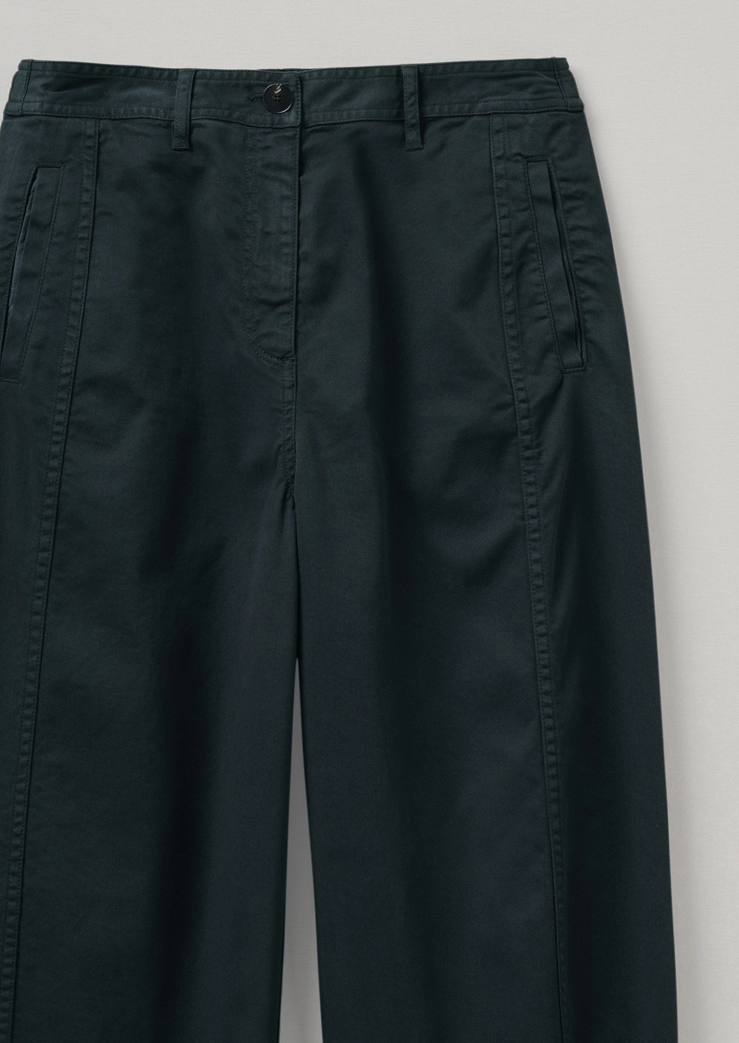 Flat Front Cotton Twill Trousers | Slate 5 Flat Front Cotton Twill Trousers | Slate - Image 3