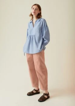 Flat Front Cotton Twill Trousers | Madder Rose 11 Flat Front Cotton Twill Trousers | Madder Rose -Falke Store WTRTS24 5