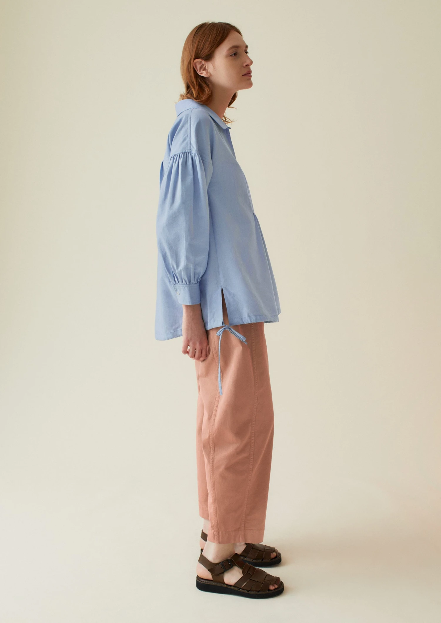 Flat Front Cotton Twill Trousers | Madder Rose 6 Flat Front Cotton Twill Trousers | Madder Rose - Image 4