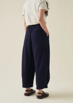 Indigo Cotton Twill Wide Leg Trousers | Indigo -Falke Store WTRTW03 5
