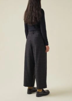 Jude Grid Check Wool Trousers | Navy/Multi -Falke Store WTRTW10 4