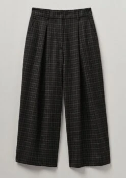 Jude Grid Check Wool Trousers | Navy/Multi
