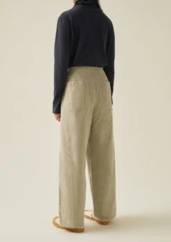 Pleated Organic Soft Cord Trousers | Stone -Falke Store WTRTW22 3