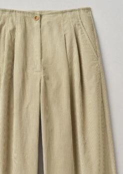 Pleated Organic Soft Cord Trousers | Stone -Falke Store WTRTW22 8