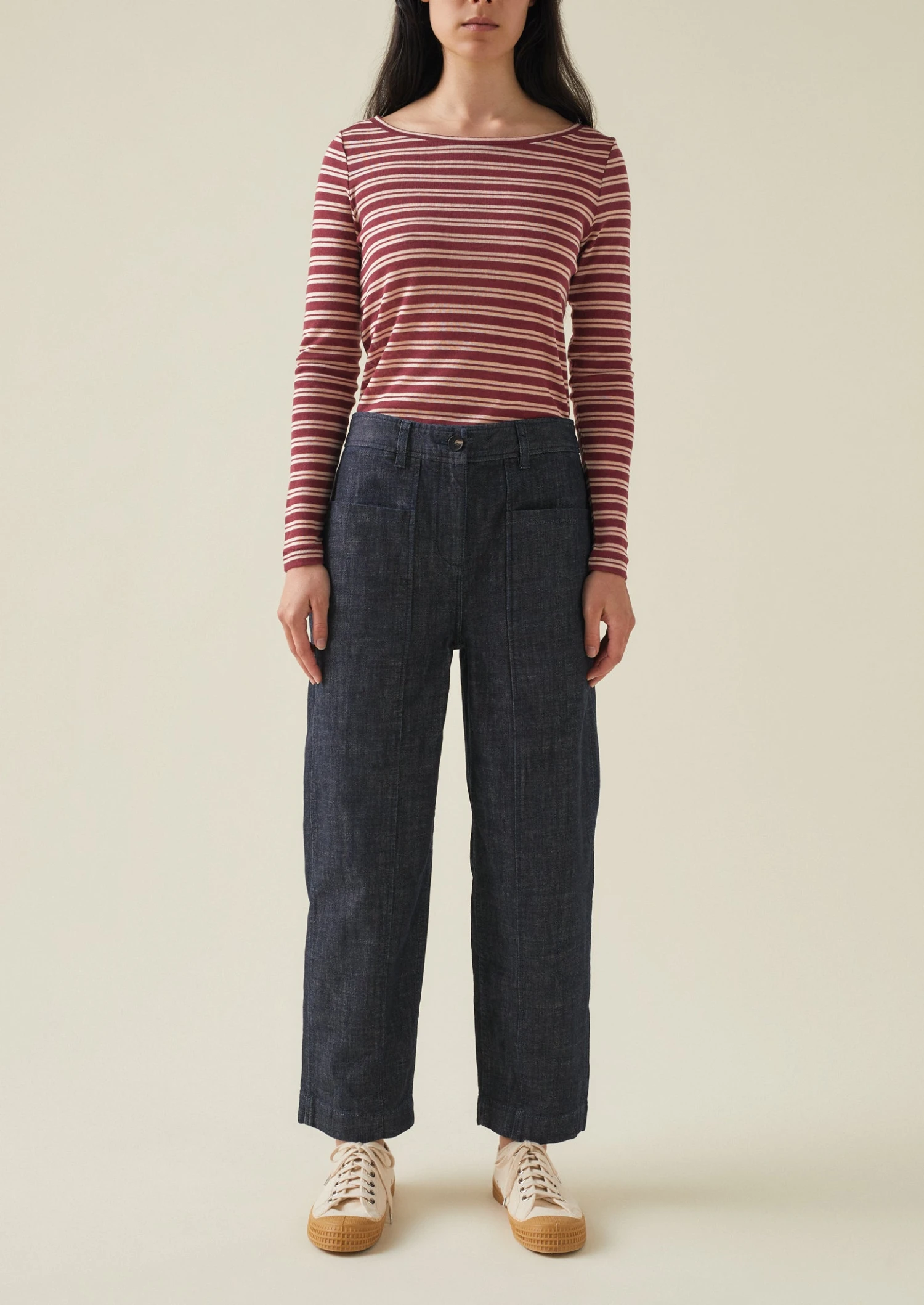 Panelled Organic Indigo Denim Trousers | Indigo 5 Panelled Organic Indigo Denim Trousers | Indigo - Image 3