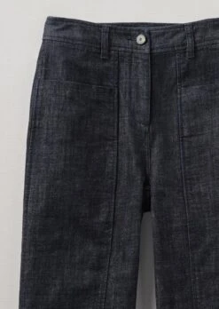 Panelled Organic Indigo Denim Trousers | Indigo 13 Panelled Organic Indigo Denim Trousers | Indigo -Falke Store WTRTW27 5