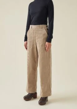 Annie Organic Cord Side Button Trousers | Blonde -Falke Store WTRTW28 2