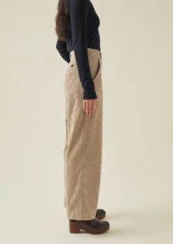 Annie Organic Cord Side Button Trousers | Blonde -Falke Store WTRTW28 3