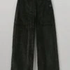 Annie Organic Cord Side Button Trousers | Brown Slate -Falke Store WTRTW28 brownslate 0