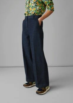 Flat Front Japanese Denim Trousers | Indigo 10 Flat Front Japanese Denim Trousers | Indigo -Falke Store WTRUS06 2
