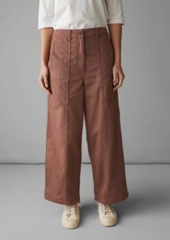 Panelled Cotton Twill Trousers | Dusty Pink -Falke Store WTRUS25 20362