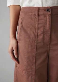 Panelled Cotton Twill Trousers | Dusty Pink -Falke Store WTRUS25 8