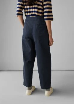 Cotton Twill Side Button Trousers | Liquorice -Falke Store WTRUS32 8