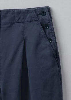 Cotton Twill Side Button Trousers | Liquorice -Falke Store WTRUS32 9