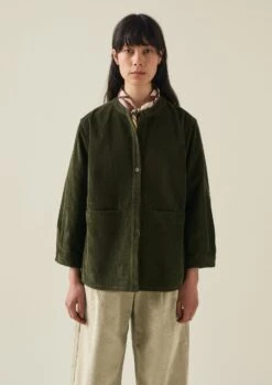 Front Pocket Soft Organic Cord Shirt | Tent Green 12 Front Pocket Soft Organic Cord Shirt | Tent Green -Falke Store WWTTW07 7