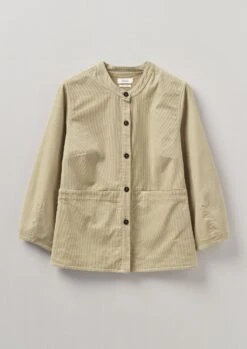 Front Pocket Soft Organic Cord Shirt | Stone