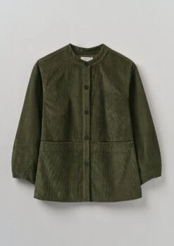 Front Pocket Soft Organic Cord Shirt | Tent Green