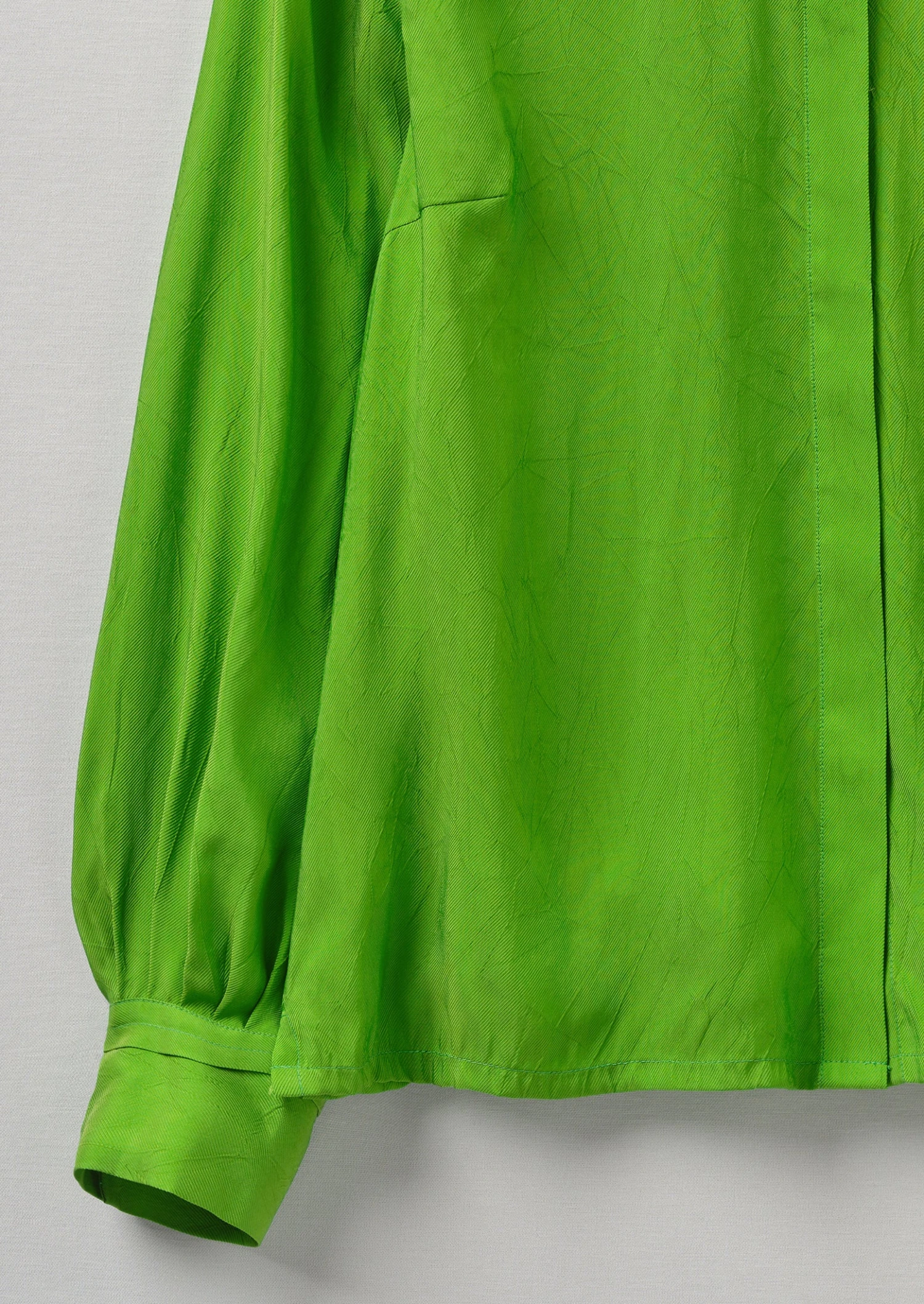 Ruffle Collar Crinkle Twill Shirt | Spruce 8 Ruffle Collar Crinkle Twill Shirt | Spruce - Image 6