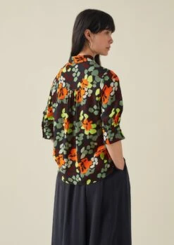 Harlequin Flower Print Crepe Shirt | Chrome Green 10 Harlequin Flower Print Crepe Shirt | Chrome Green -Falke Store WWTTW36 3