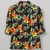 Harlequin Flower Print Crepe Shirt | Chrome Green -Falke Store WWTTW36 chromegreen 0