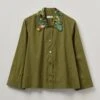 Hand Beaded Poplin PJ Shirt | Rich Olive 2 Hand Beaded Poplin PJ Shirt | Rich Olive -Falke Store WWTTW37 richolive 0
