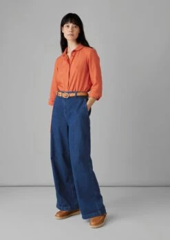 Anja Slubby Check Shirt | Redcurrant -Falke Store WWTUS03 2