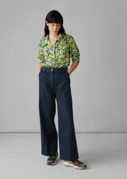 Trailing Nasturtium Print Shirt | Garden Green -Falke Store WWTUS11 1