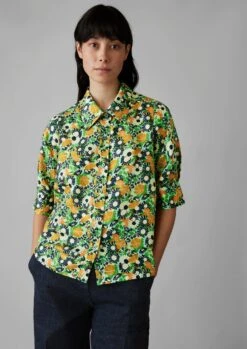 Trailing Nasturtium Print Shirt | Garden Green -Falke Store WWTUS11 2